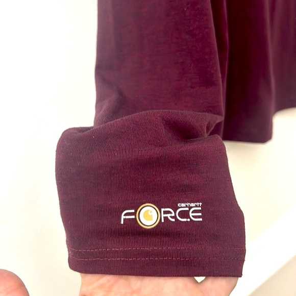 Carhartt force slightly fitted boys size large burgundy long sleeve 1/4 zip top - Picture 5 of 7
